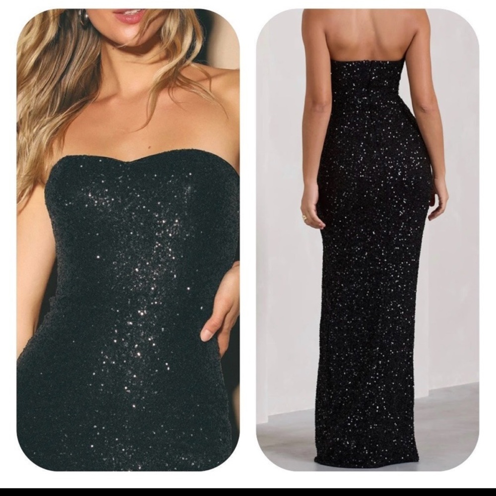 Black sequin maxi dress